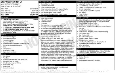 2027 Chevrolet Bolt LT