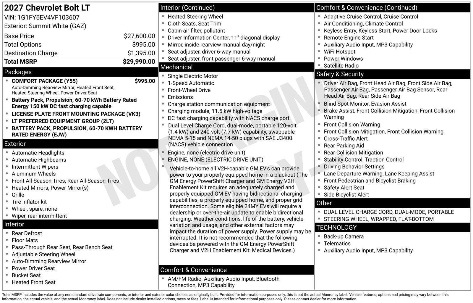 2027 Chevrolet Bolt LT