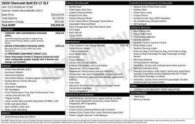 2020 Chevrolet Bolt EV LT