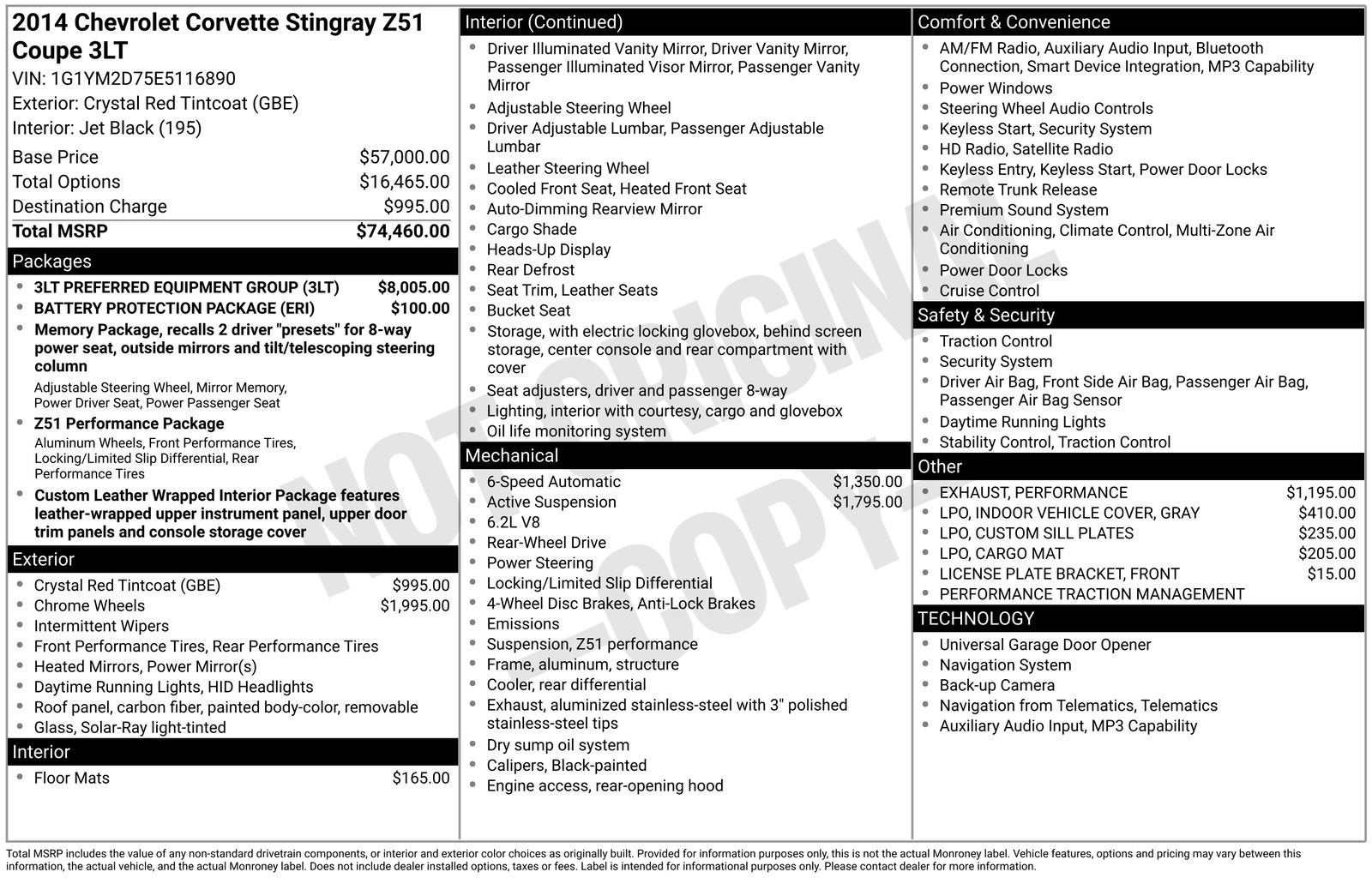 2014 Chevrolet Corvette Stingray Z51 3LT