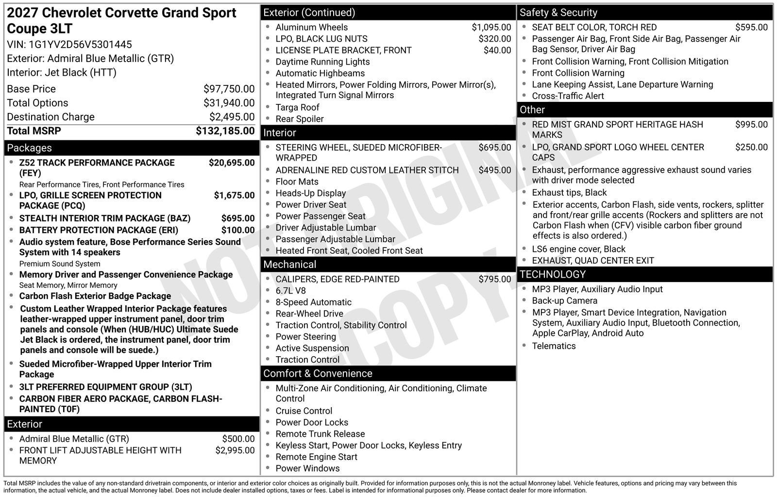 2027 Chevrolet Corvette Grand Sport 3LT