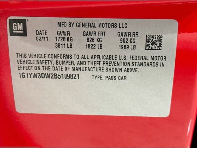 2011 Chevrolet Corvette Grand Sport Z16 Grand Sport w/3LT