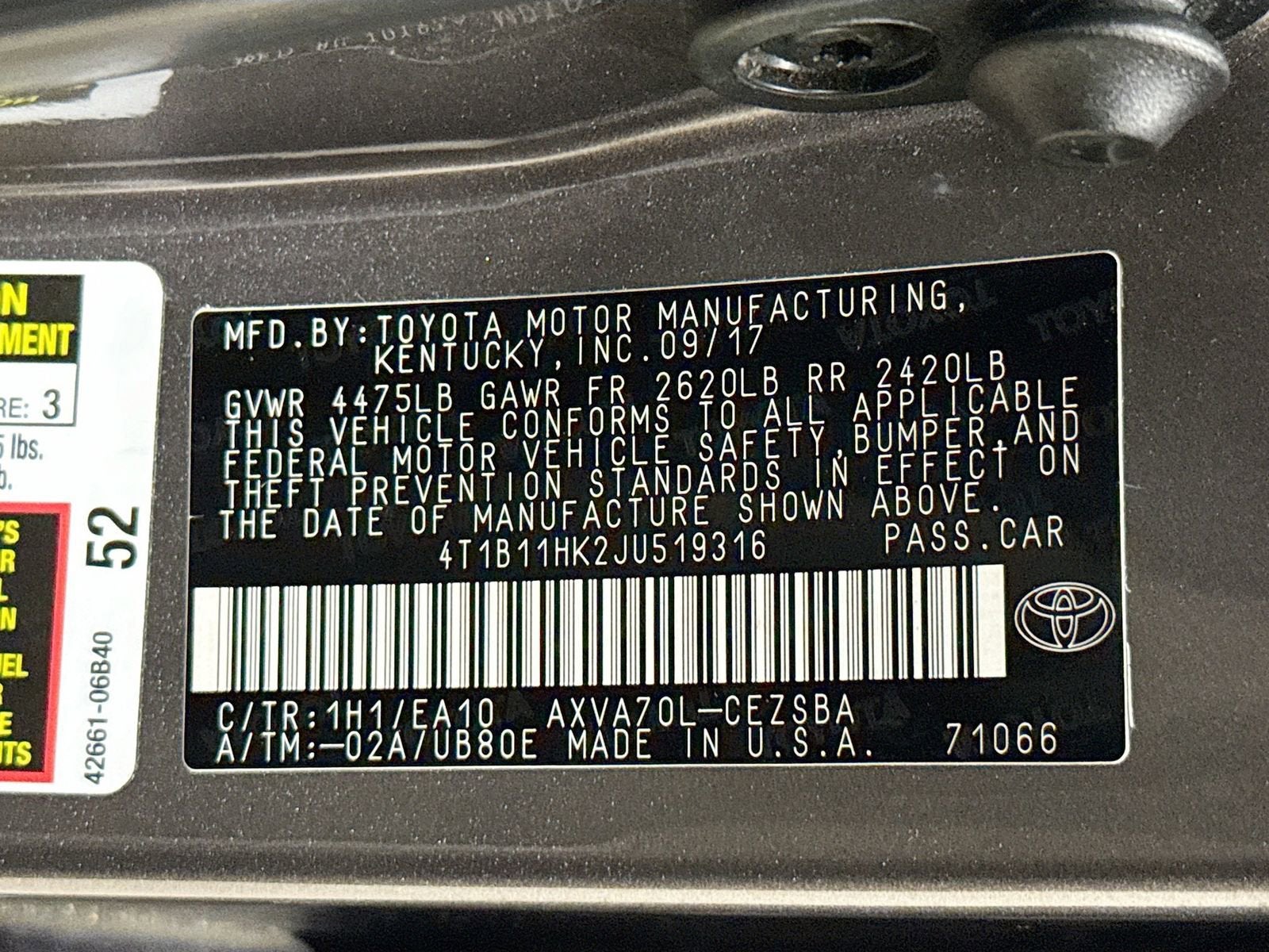 2018 Toyota Camry L