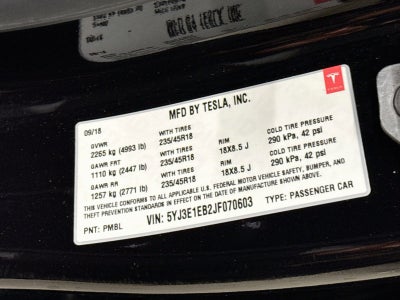 2018 Tesla Model 3 Long Range