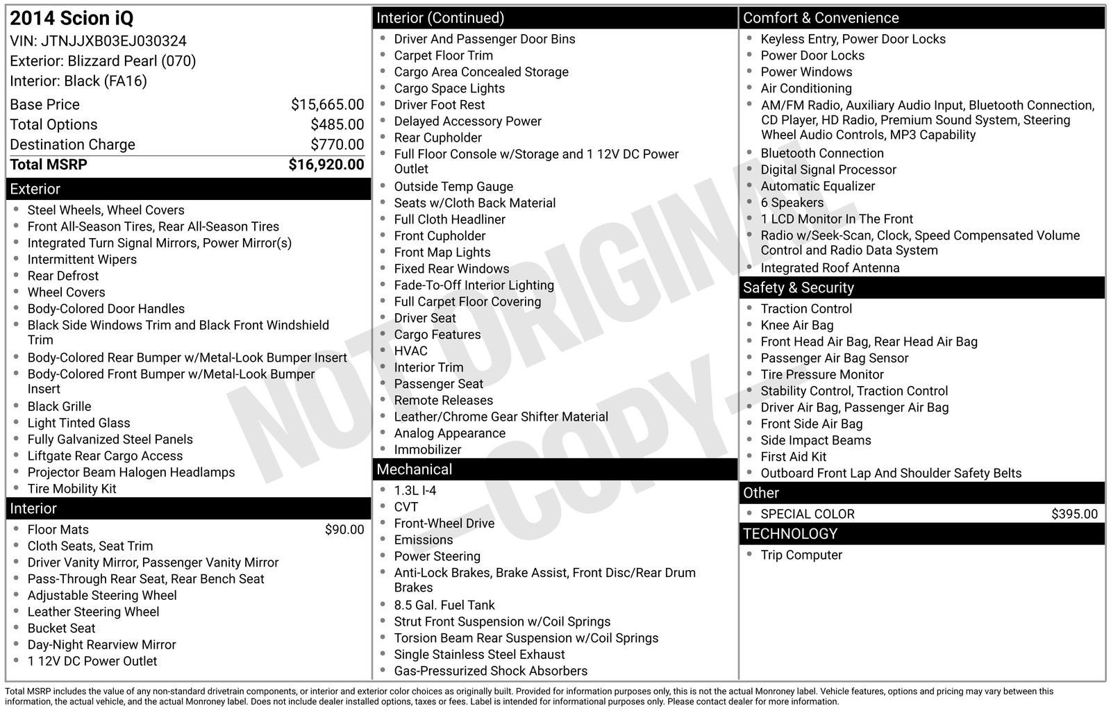 2014 Scion iQ 3dr HB (Natl)