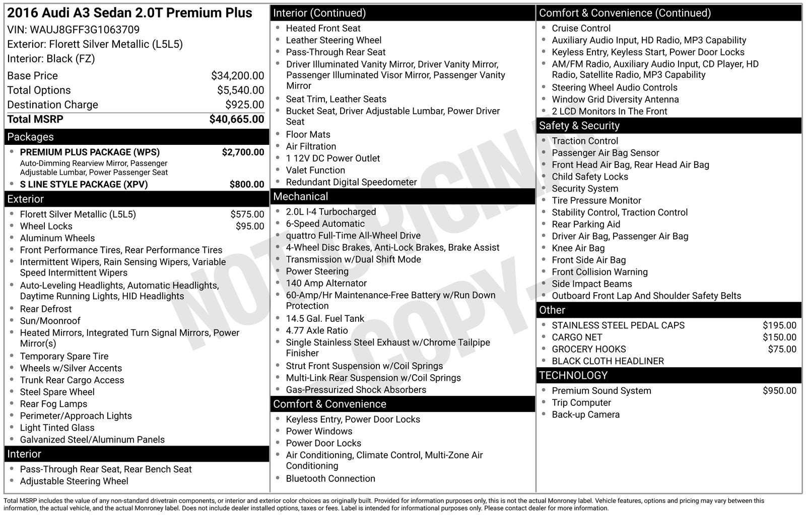 2016 Audi A3 2.0T Premium Plus