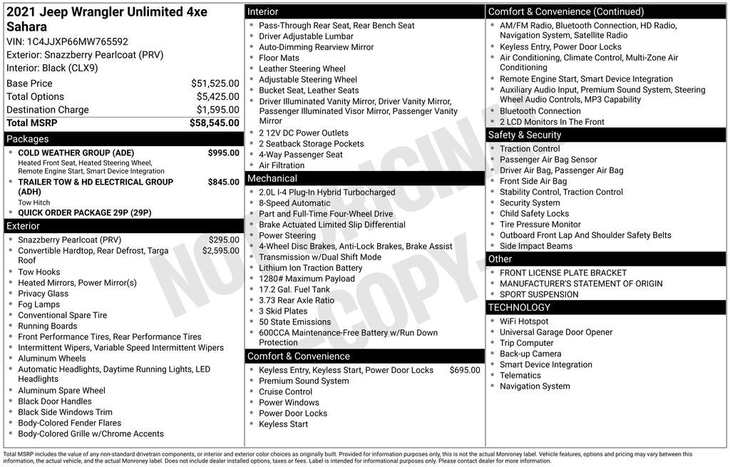 2021 Jeep Wrangler Unlimited Sahara 4xe