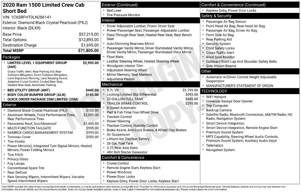 2020 RAM 1500 Limited