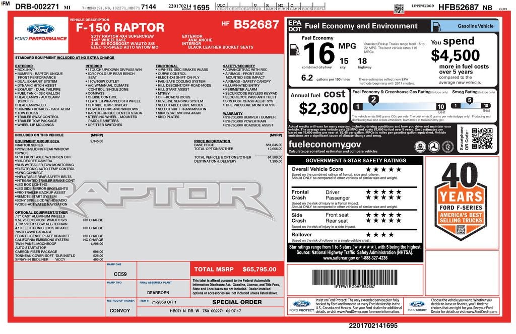 2017 Ford F-150 Raptor