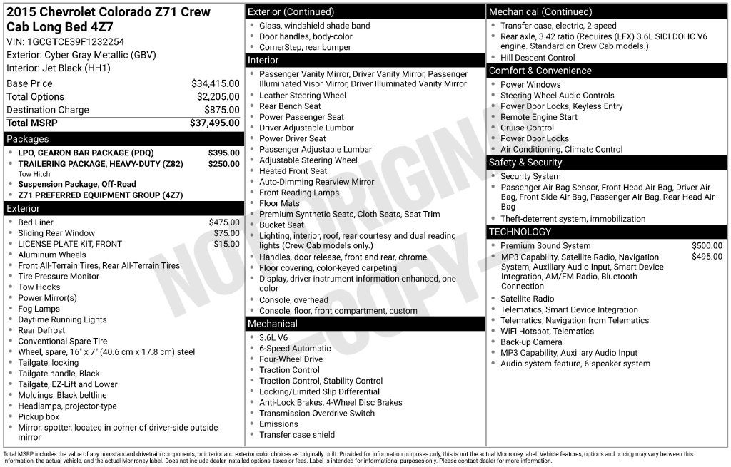 2015 Chevrolet Colorado Z71