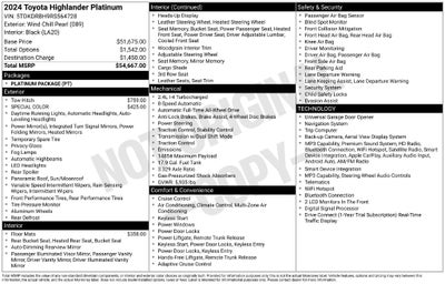 2024 Toyota Highlander Platinum