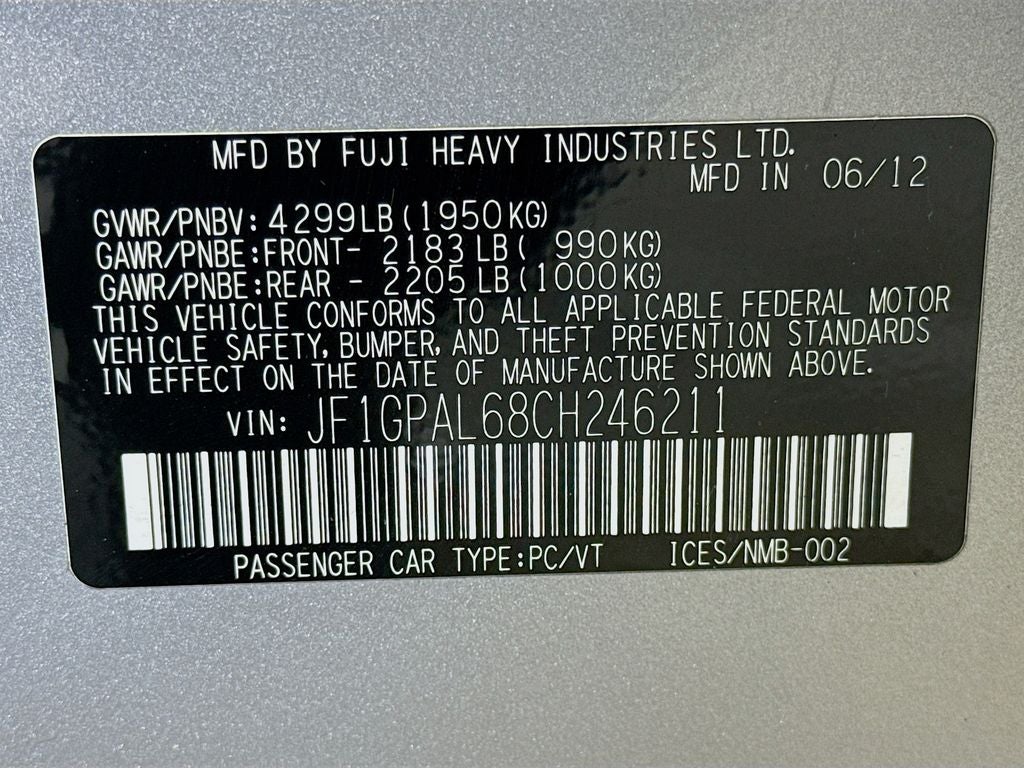 2012 Subaru Impreza 2.0i Sport Premium