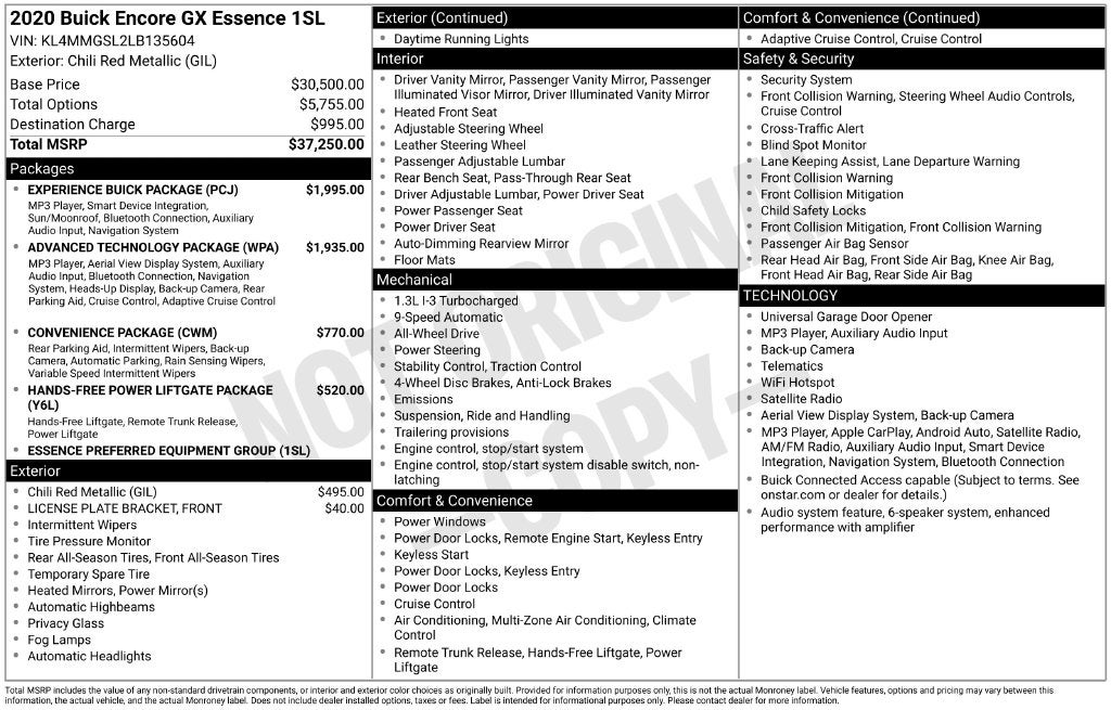 2020 Buick Encore GX Essence