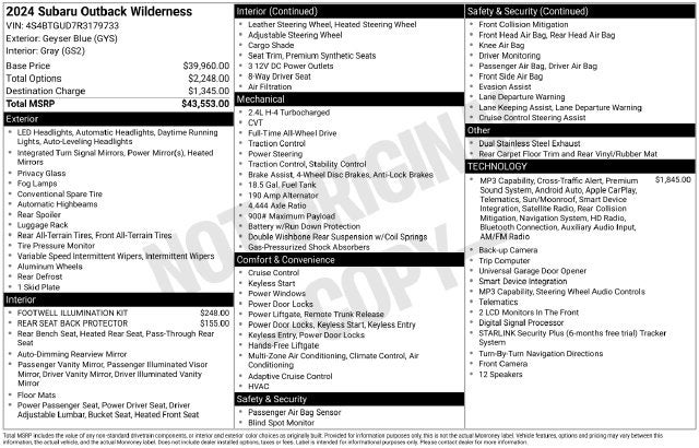 2024 Subaru Outback Wilderness