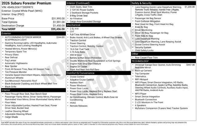 2026 Subaru Forester Premium
