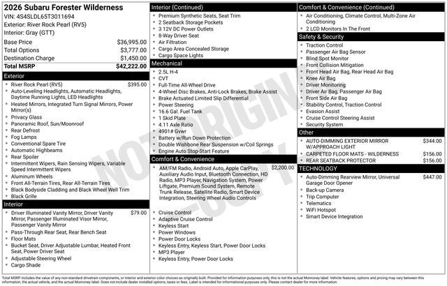 2026 Subaru Forester Wilderness