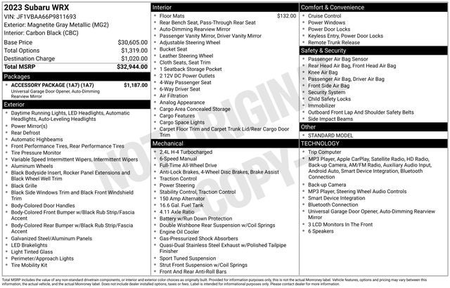2023 Subaru WRX Base