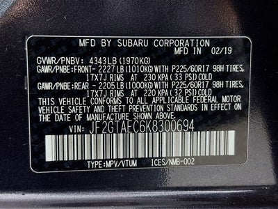 2019 Subaru Crosstrek 2.0i Premium