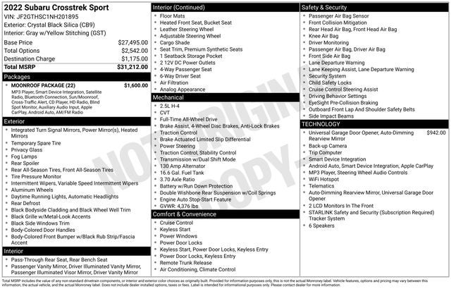 2022 Subaru Crosstrek Sport