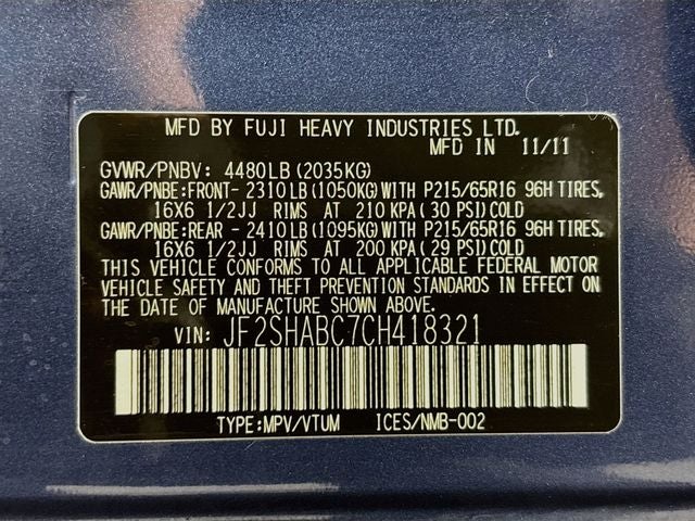 2012 Subaru Forester 2.5X