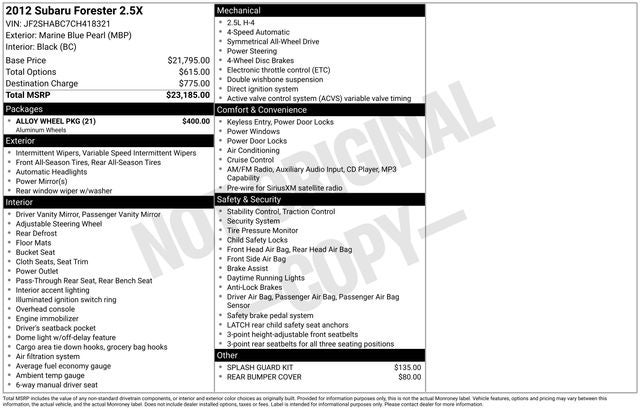 2012 Subaru Forester 2.5X