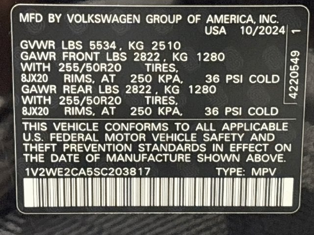 2025 Volkswagen Atlas Cross Sport 2.0T SE w/Technology