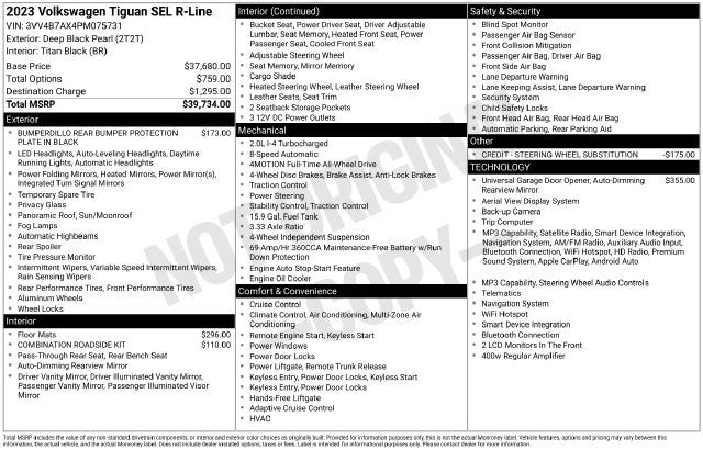 2023 Volkswagen Tiguan 2.0T SEL R-Line