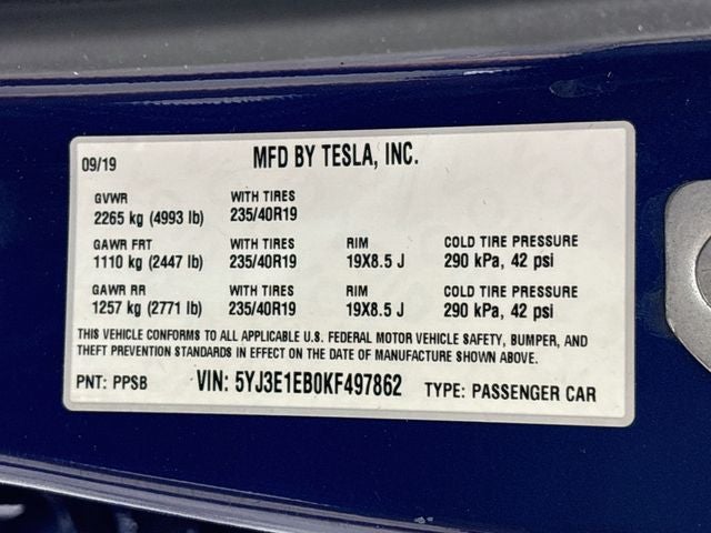 2019 Tesla Model 3 Long Range