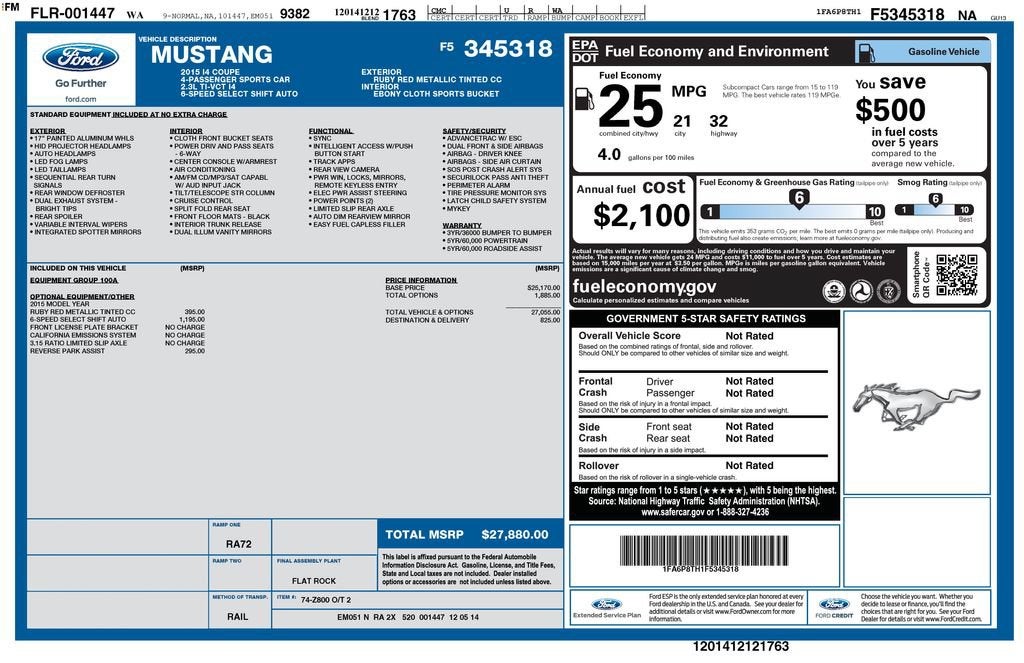 2015 Ford Mustang EcoBoost