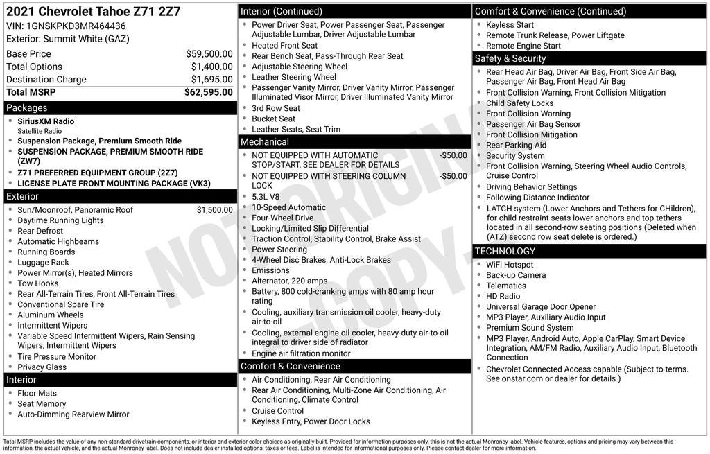 2021 Chevrolet Tahoe Z71