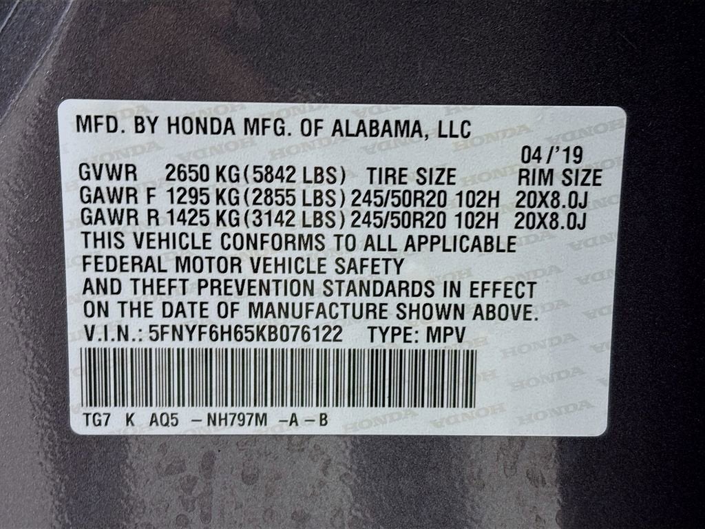 2019 Honda Pilot Touring